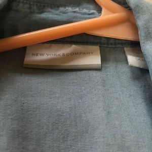 Jean dress, sleeveless.